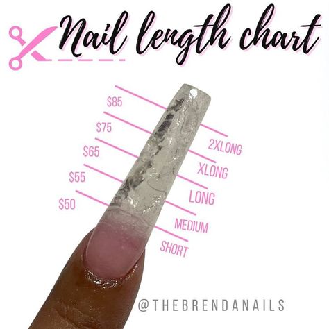 Nail Prices By Length, Acrylic Size Chart, Mail Length Chart, Nail Sizes Chart Length, Acrylic Nail Apex Side View, Nail Magnet Length Chart, Acrylic Nail Length Chart, Press On Nail Measurement Chart, Nail Length Chart Price