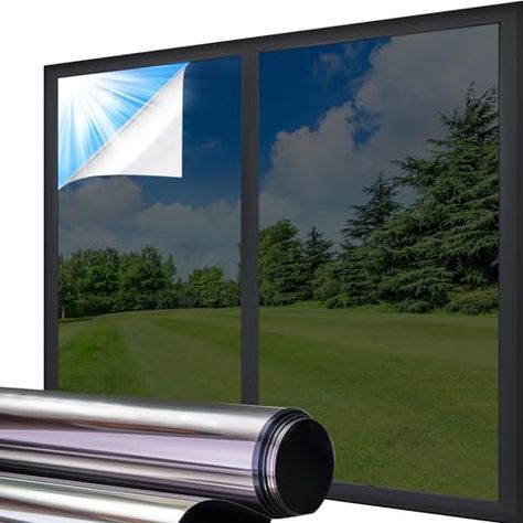 Limited-time deal: Coavas One Way Window Privacy Film: Reflective Glass Tint Mirror Window Film See Out Not in UV Sun Blocking Heat Control Tinting Film Daytime Door Window Covering for Office Black-Silver,23.6 x78.7in Home Window Tint, One Way Window, Window Privacy Film, Home Window, Privacy Film, Window Privacy, Window Tint, Static Cling, The Heat