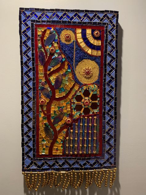 Mosaic Tapestry, Mixed Media Mosaic, Tapestry Crochet, Decor Crafts, Abstract Design, Bohemian Rug, Mixed Media, Mosaic, Tapestry