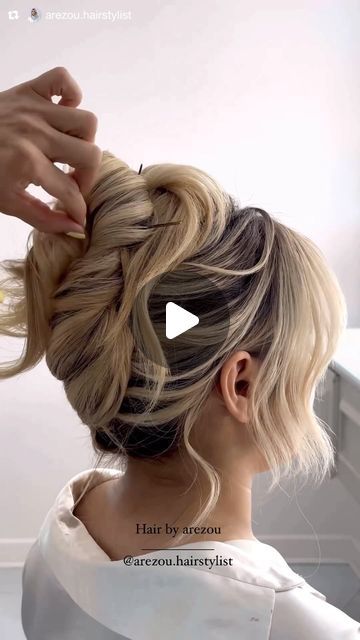 LALA’S PREP TOOL✨ on Instagram: "🤍 Sculpted French Twist beautifully styled by @arezou.hairstylist 🤍 Watch & save for later!" French Roll Hair, Roll Hair, Intricate Hairstyles, French Twist Updo, Twist Updo, French Roll, Stunning Hairstyles, French Twist, Save For Later