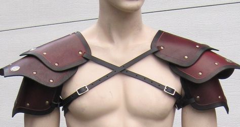 Shoulder Armor Pattern, Leather Shoulder Armor, Armor Pattern, Armor Hand, Viking Armor, Extreme Fashion, Larp Armor, Cosplay Armor, Leather Suspenders