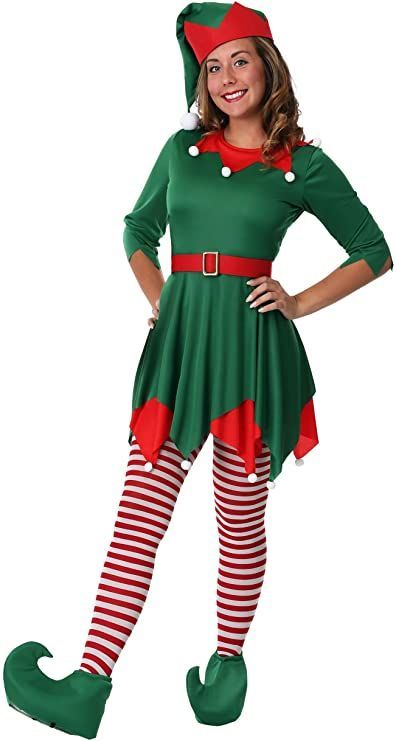 Women's Plus Size Santa's Helper Costume #afflink Womens Elf Costume, Diy Elf Costume, Santa's Helper Costume, Winter Warm Outfits, Christmas Party Fashion, Outfit Ideas Christmas, Christmas Elf Costume, Winter Outfits Warm, Costume For Women