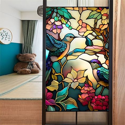 Cheap Windows, Stained Glass Window Film, Christmas Basket, Window Privacy, Porto Rico, Window Films, Games Room, Flower Bird, Glass Projects