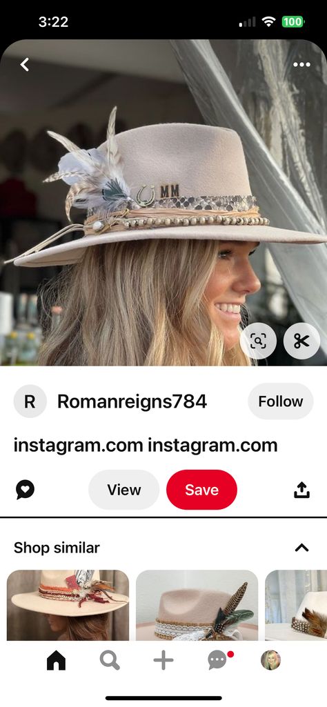 Flea Style Hats, Diy Hat Bands For Women, Custom Cowboy Hat Ideas, Boho Hats For Women, Diy Leather Hat, Hats Cowgirl, Womens Western Hats, Boho Hats, Cowboy Hat Styles