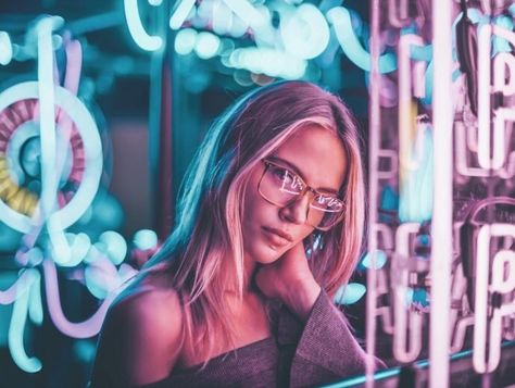 Night Photography Portrait, Neon Lights Photography, Neon Photoshoot, Brandon Woelfel, Neon Photography, Night Portrait, Creative Portrait Photography, Photography Tips For Beginners, Creative Portraits