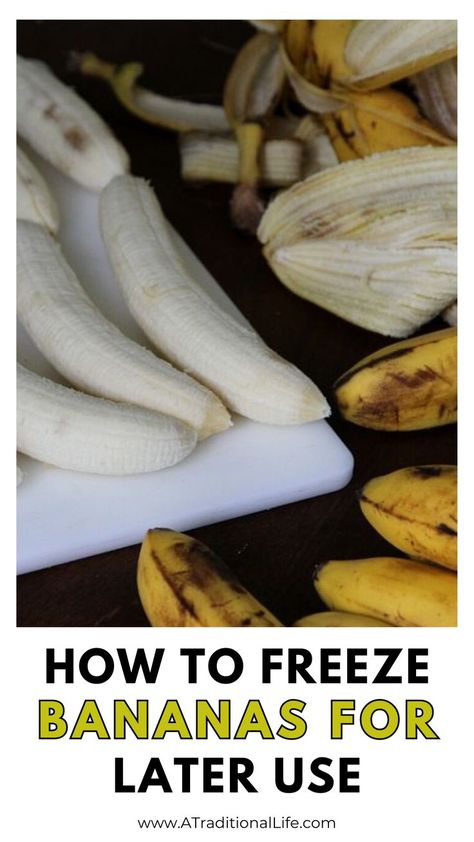 Freezing Bananas for Later Use Preserve Bananas, Freezing Bananas, How To Store Bananas, Bread Banana, Banana Muffin Recipe, Canned Meat, Make A List, Overripe Bananas, Fruit Smoothie Recipes