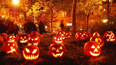 HD wallpaper: halloween, jack o lantern, pumpkin, lighting, tradition, night | Wallpaper Flare City Puzzle, Halloween City, Halloween Diy Outdoor, Photo Halloween, Halloween Facts, Halloween Decorations Diy Outdoor, Jack O'lantern, Halloween Lanterns, Scary Halloween Decorations