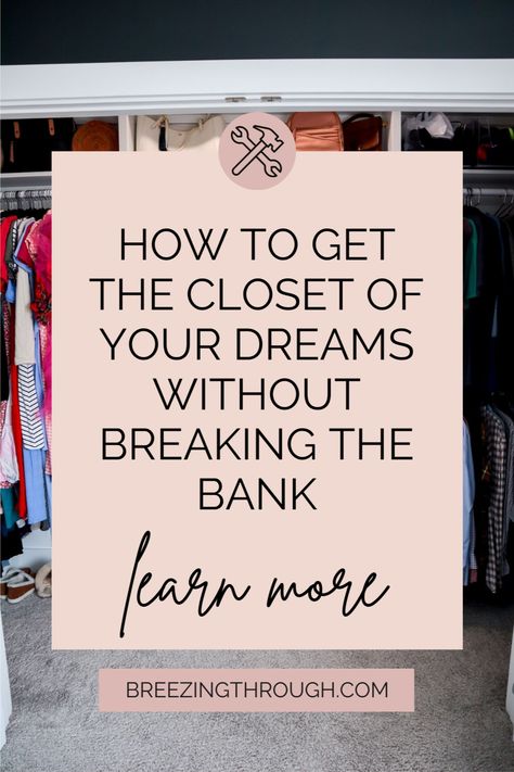 When we moved into our house in 2020, I knew I wanted to redo our primary bedroom closet. It had wire shelving that I hate and wasn't utilizing the space efficiently. I absolutely LOVE how this closet turned out and love it even more realizing how much money I saved. Let me show you what I did! #closets #closetmakeover #diy #diyprojects #homeprojects #womenwhodiy Organizing Wire Closet Shelves, Wire Closet Shelving Ideas, Closetmaid Wire Shelving Ideas, Closetmaid Ideas Layout Wire, Wire Shelf Walk In Closet, Wire Closet Organization Ideas, Primary Bedroom Closet, Wire Shelving Master Closet, Small Walk In Closet Wire Shelving