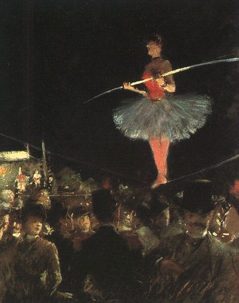 Paintings Victorian, Victorian Circus, Circus Lights, Temptation Of St Anthony, James Tissot, Tightrope Walker, Art Is Dead, Honore Daumier, Circus Aesthetic