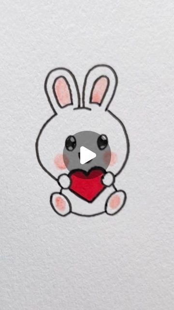 Cute Drawings And Easy, Cute Animals To Draw Easy, Simple Bunny Drawing, Sketch Ideas Animals, Cartoon Bunny Drawing, How To Draw A Bunny, Cute Animals To Draw, Easy Bunny Drawing, Draw Cute