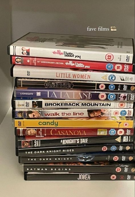 Aesthetic Bookshelves, Brokeback Mountain, Batman Begins, The Dark Knight Rises, Movies And Series, Dvd Movies, Year 2000, Movie Collection, Good Movies To Watch