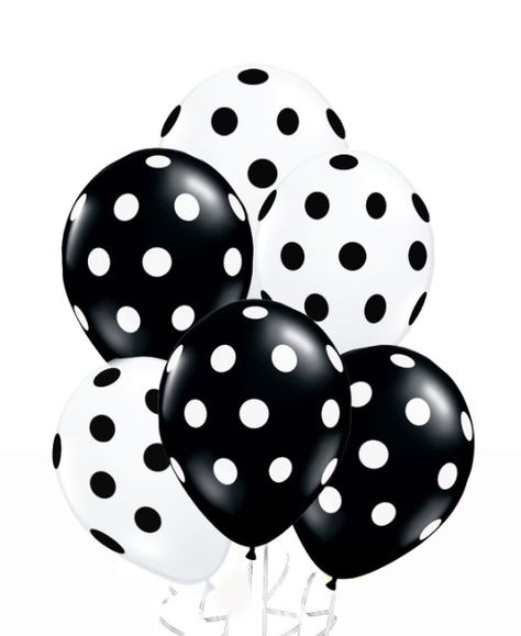 Polka Dot Balloons, Wedding Balloon Decorations, Polka Dot Party, The Dot, Wedding Balloons, Sewing Party, White Party, Latex Balloons, Black Polka Dot