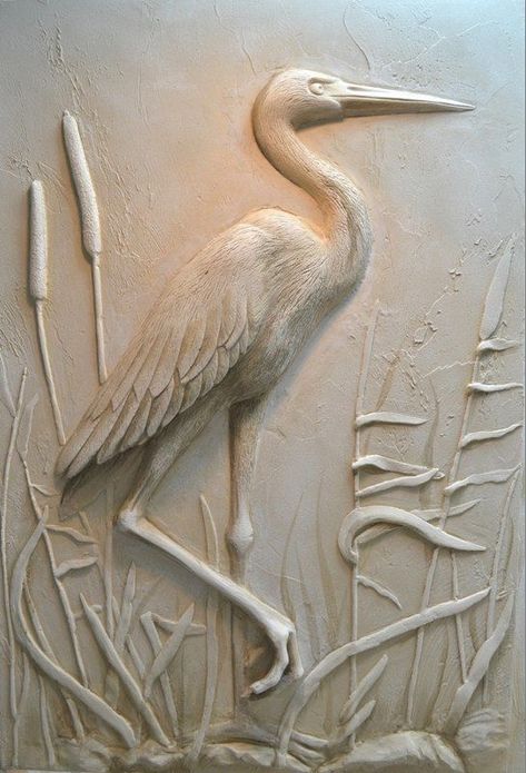 Drywall Art, Bird Carving, Plaster Wall Art, Clay Wall Art, Relief Sculpture, Plaster Art, Carving Designs, Sculpture Painting, Wood Carving Art