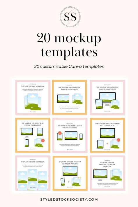 Canva Mockup Templates, Mockup Design Templates, Website Mockup Templates, Website Mockup, Free Mockup Templates, Marketing Graphics, Instagram Graphics, Blog Graphics, Quote Template