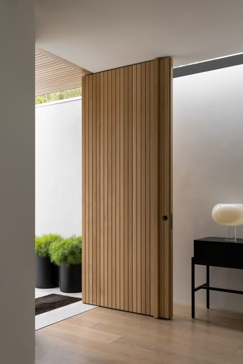 Reimagine by Architecture Works - Digital Project Feature - The Local Project - The Local Project Front House Renovation, Japanese Front Door, Timber Entrance, Spanish Doors, Contemporary Front Doors, Stylish Doors, Wardrobe Door Designs, Front Door Design, House Doors