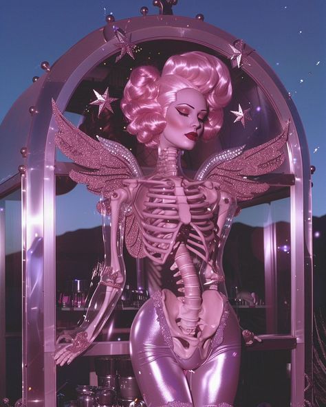 Alien Inspired Photoshoot, Bimbocore Aesthetic Icon, Cute Horror Art, Ethereal Instagram, Pink Profile Picture, Artist Film, Creepy Costumes, Clever Halloween Costumes, Futuristic Art