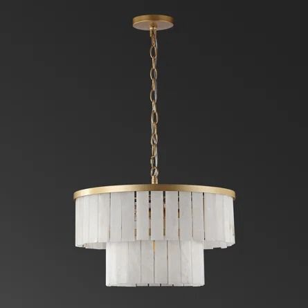 Everly Quinn Kiandra Marble 2 Tier Chandelier | Perigold Chandelier Over Tub, Bathroom Chandelier, Tiered Chandelier, Tier Chandelier, Art Deco Inspiration, White Chandelier, Chandelier For Sale, Gold Chandelier, Elegant Interiors