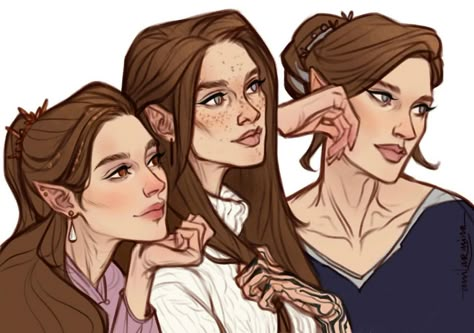 Archeron Sisters, Charlie Bowater, Acotar Art, Elain Archeron, Court Of Thrones And Roses, Sara J Maas, Acotar Fanart, Sjm Universe, Court Of Dreams