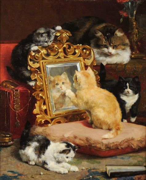 Piskel Art, History Painting, Old Paintings, Ethereal Art, Classical Art, A Mirror, Cat Painting, Animal Paintings, Classic Art