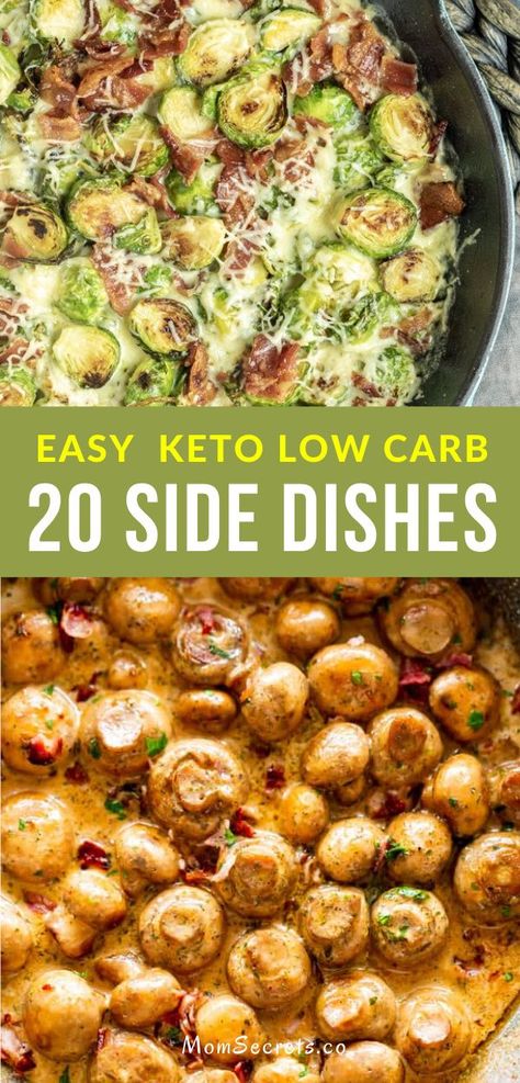 I’ve selected 20 keto side dishes that are full of good nutrients. You’ll see cauliflower, zucchini, broccoli, asparagus, and spaghetti squash on here. #ketorecipes #lowcarb #ketosidedishes #sidedishes Cauliflower Zucchini, Low Carb Side Dish Recipes, Zucchini Broccoli, Low Carb Side Dish, Carb Side Dishes, Low Carb Side, Keto Sides, Keto Side, Vegetable Side Dishes Recipes