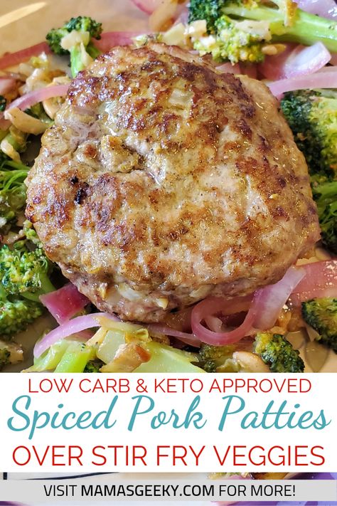 Pork Patties, Pork Mince Recipes, Veggies Dinner, Stir Fry Veggies, Fried Veggies, Broccoli Sauteed, Keto Recipes Ketogenic, Mince Recipes, Pork Dinner