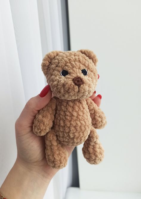 Easy Crochet Teddy Bear Keyring || Crochet Teddy Bear Toy Easy Crochet Teddy Bear, Clara Core, Keyring Crochet, Tiny Teddy Bear, Small Teddy Bear, Announcement Pictures, Teddy Bear Crochet, Stuffed Teddy Bear, Small Teddy Bears