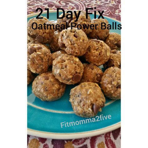 21 Day Fix Oatmeal Power Balls, serves approximately 16 (2 balls per serving) Oatmeal Power Balls, 21 Day Fix Oatmeal, 21 Day Fix Desserts, 21 Day Fix Snacks, 21 Day Fix Breakfast, 21 Day Fix Ideas, Fixate Recipes, 21 Day Fix Diet, 21 Day Fix Meal Plan