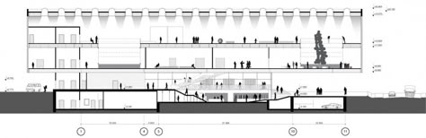 Museum of Arts / FORMA Exhibition Architecture Plan, Museum Form Concept, Museum Plans Architecture, Museum Facade Design Architecture, Museum Gallery Plan, Museum Site Plan Architecture, Museum Drawing, Museum Section Architecture, Museum Plan