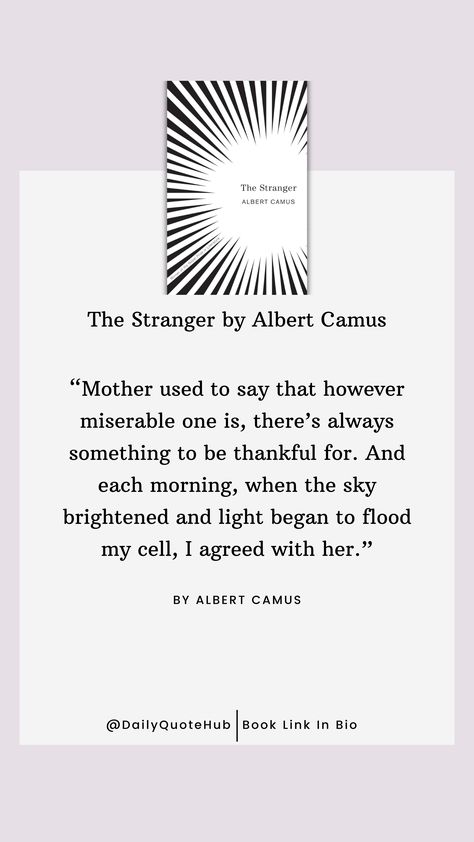 The Stranger by Albert Camus is a classic existential novel published in 1942. It follows Meursault, a dispassionate man whose life takes a dramatic turn after he commits a murder. The novel explores themes of absurdity and isolation. Books Link In Bio If You want to buy 🙏🙏 #quotes #philosophy  #Existentialism #AlbertCamus #ClassicLiterature #Absurdism #TheStranger Meursault The Stranger, Albert Camus Quotes Philosophy, Absurdism Quotes, Stranger Albert Camus, The Stranger Book, Existentialism Quotes, The Stranger Albert Camus, Stranger Quotes, Quotes Philosophy