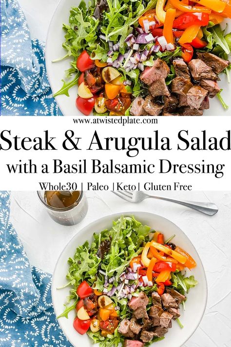 Steak Arugula Salad, Salad Recipes Dressing, Steak And Arugula, Quinoa Tabouli, Thanksgiving Salads, Gluten Free Salad, Steak Salad Recipe, Salad Steak, Keto Dairy Free