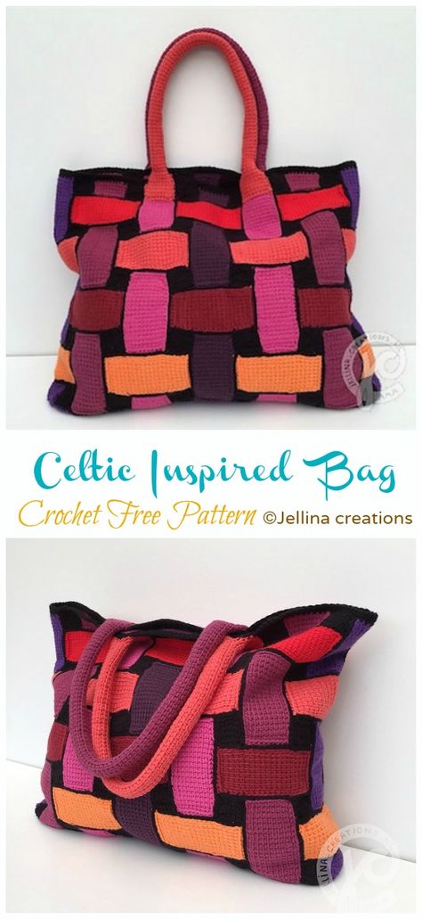 Celtic Inspired Bag Tunisian Crochet Free Pattern Celtic Crochet, Tunisian Crochet Free, Tunisian Crochet Pattern, Purse Style, Tunisian Crochet Patterns, Tunisian Crochet Stitches, Crochet Blog, Handbag Pattern, Crochet Purse