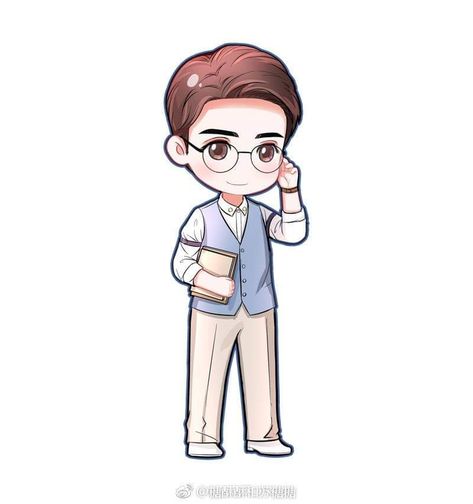 Teacher Chibi Drawing, Chibi Teacher, Shen Wei, Teacher Cartoon, Chibi Sketch, Chibi Boy, Anime Smile, Pop Up Art, Boy Illustration