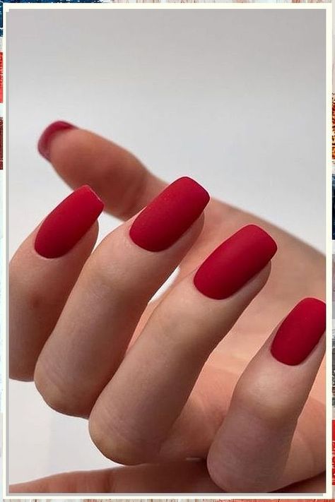 Nail Colors For Winter, Red Matte Nails, Matte Nail Colors, Dark Pink Nails, Dark Red Nails, Red Nail Art, May Nails, Matte Nail, Fall Manicure