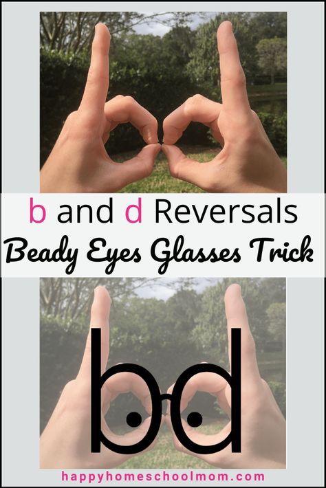 B And D Reversals, Homeschool Phonics, B And D, Eyes Glasses, Letter Reversals, Handwriting Books, Beady Eye, Homeschool Board, Homeschool Elementary