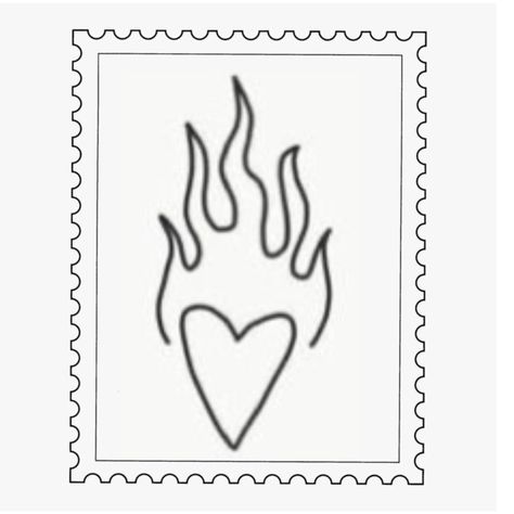 Flame Heart Tattoo, Flame Heart, Post Stamp, Simplistic Tattoos, Tattoo Inspo, Postage Stamp, Tattoo Idea, Heart Tattoo, Postage Stamps