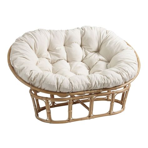 Elora Ivory Double Papasan Chair Cushion - World Market Papasan Chair Frame, Double Papasan Chair, Papasan Chair Cushion, Papasan Cushion, Garden Chair Cushions, Round Seat Cushions, Chair Frame, Papasan Chair, Style Deco