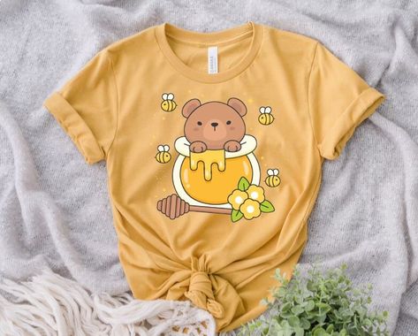 Kawaii Tshirt Design, Kawaii Merchandise, Teenage Mercenary, Kawaii Tshirt, Virgo Rising, Honey Shirt, Kawaii Shirt, Pastel Shirt, Kawaii Outfits