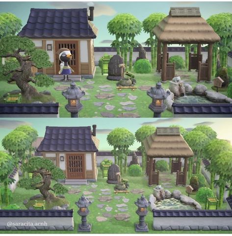 Japanese Vegetable Garden Design, Shino House Exterior Acnh, Zen Core Animal Crossing, Acnh Kabuki Yard, Acnh Japanese Stone Path, Acnh Azumaya Gazebo, Azumaya Gazebo Acnh, Japanese Style Animal Crossing, Japanese Island Acnh Layout