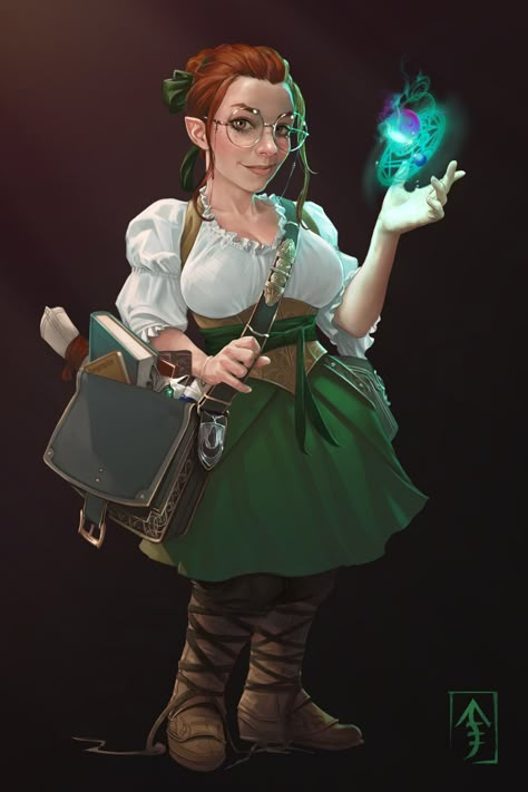 ArtStation - Petunia Potts - Halfling Wizard, Adam Schumpert Halfling Wizard, Halfling Female, Dnd Halfling, Female Wizard, Female Gnome, Pathfinder Character, Heroic Fantasy, Twitch Channel, Fantasy Races