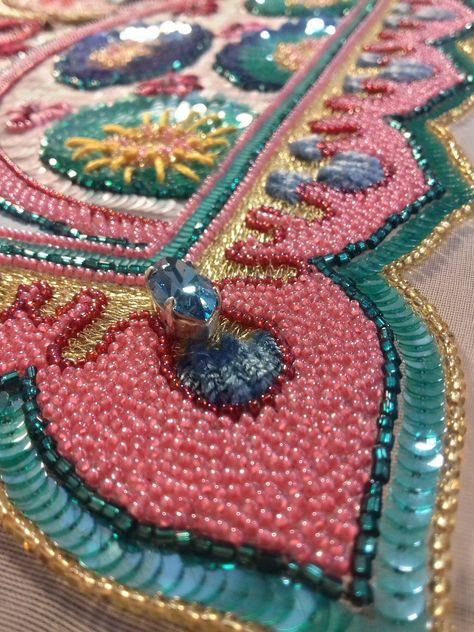 Embroidery With Beads, Tambour Beading, Haute Couture Embroidery, Advanced Embroidery, Tambour Embroidery, Bastille Day, Couture Embroidery, Tiny Treasures, Bastille