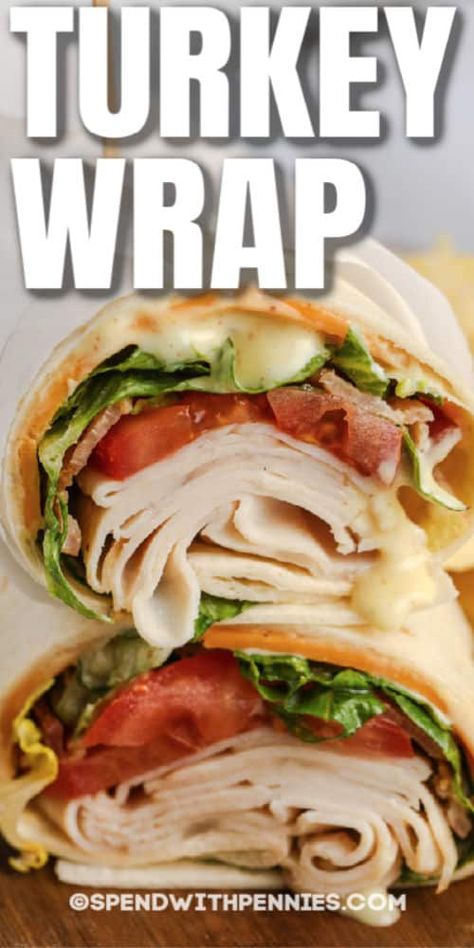 Turkey Wrap Recipes, Turkey Wrap, Sandwich Wraps Recipes, Lunch Easy, Turkey Wraps, Turkey Salad, Wrap Recipe, Sandwich Wraps, Easy Chicken Breast