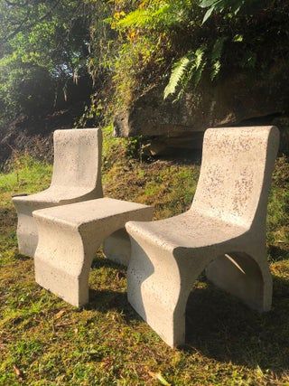 Concrete Chairs and Table : 11 Steps (with Pictures) - Instructables Concrete Bench Molds, Concrete Furniture Design, Concrete Chair, Stone Chair, Circle Garden, Cement Furniture, Stone Furniture, Expanding Foam, Concrete Bench