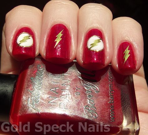 The Flash Nails, Superhero Nails, Comic Nails, Nails Artwork, Batman Nails, Flash Nails, Gell Nails, Nails 2017, Finger Art