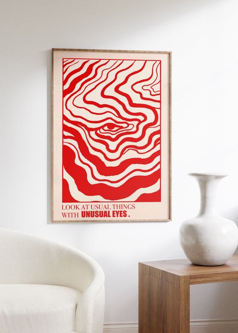 70s Wall Art, Psychedelic Art, Retro Poster, Y2K Poster, Trendy Wall Art, Trippy Art, Retro Wall Art, Gradient Poster, Red Art Print by artevinadesign on Etsy Wall Art Trippy, Bohemian Poster, Y2k Poster, Composters, 70s Wall Art, Spiritual Poster, Etsy Poster, Trippy Wall Art, Gradient Poster