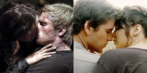 Jennifer Lawrence Reveals Whether She Prefers Kissing Josh Hutcherson or Liam Hemsworth   - Seventeen.com Josh Hutcherson Kissing, Katniss And Peeta Kiss, Hunger Games Kiss, Jennifer Lawrence Kiss, Josh Hutcherson And Jennifer Lawrence, Cute Guy Names, Jennifer Lawrence And Josh Hutcherson, Rainy Day Movies, Team Gale