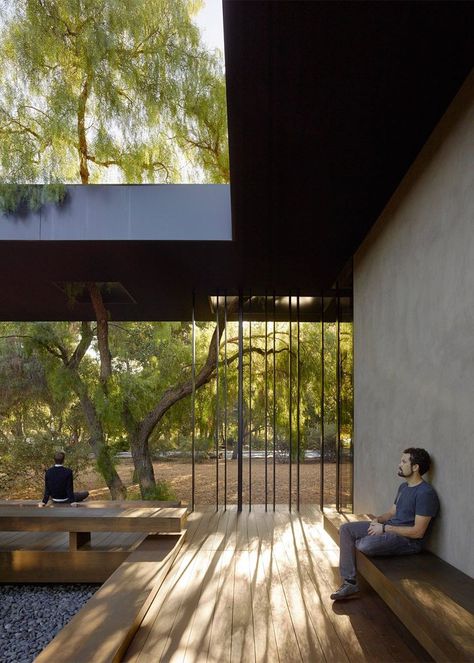 Aidlin Darling, Rammed Earth Wall, Meditation Center, Rammed Earth, Patio Interior, Salou, Modernism, Landscape Architecture, Modern Architecture