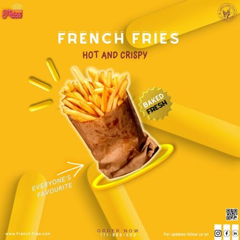 3D poster design for social media posts of fast food chains Fries Poster Design, French Fries Poster, Friend Fries, French Fries Day, National French Fry Day, Typeface Poster, Food Creatives, Cool Black Wallpaper, Food Posters