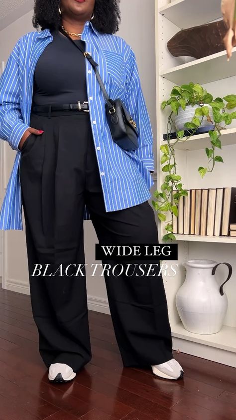 Black And Black Outfit For Women, Tech Industry Outfits, Plus Size Cute Outfits Casual, Mid Size Wide Leg Pants Outfit, Hoi An Tailored Clothes Ideas, Size 40 Outfits, All Black Outfits For Women Plus Size, Curve Fashion Outfits, Minimalist Work Outfits Women