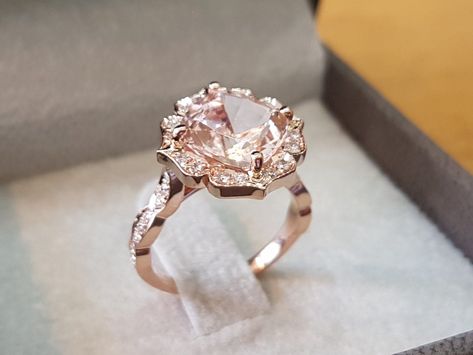 Pink Engagement ring in sustainable morganite is a beautiful engagement ring. #uniqueengagementring #ecoengagementring #pinkengagementring #engagementring Pink Diamonds Engagement, Pink Engagement, Morganite Engagement Ring Rose Gold, Pink Diamond Engagement Ring, Pink Morganite Engagement Ring, Pink Engagement Ring, Rose Gold Morganite, Engagement Ring Rose Gold, Morganite Diamond