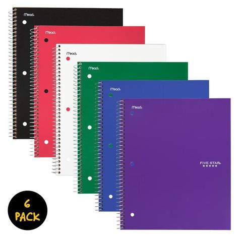 Five Star Notebook, Note Books, Ruled Paper, Wire Binding, Spiral Notebooks, Mead, Letter Paper, Paper Pads, Ring Binder